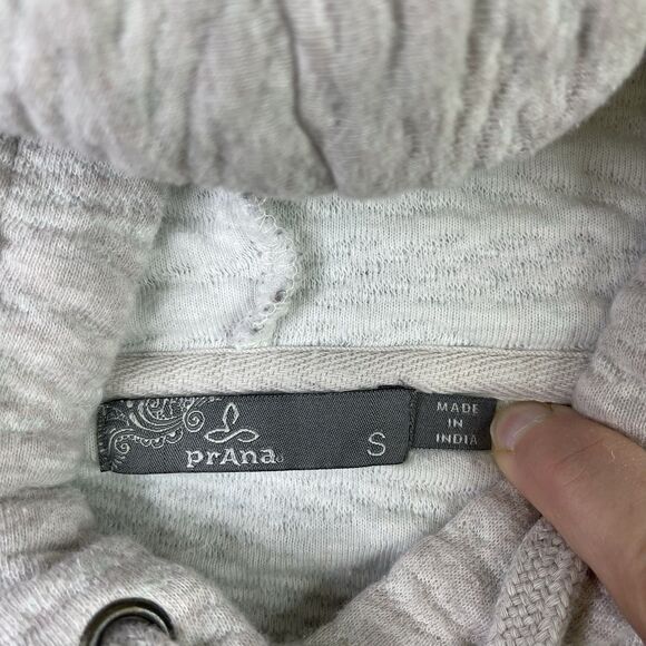 prAna Women’s Hoodie Small Gray Textured Knit Organic Cotton W23202220 Pullover - Picture 8 of 15